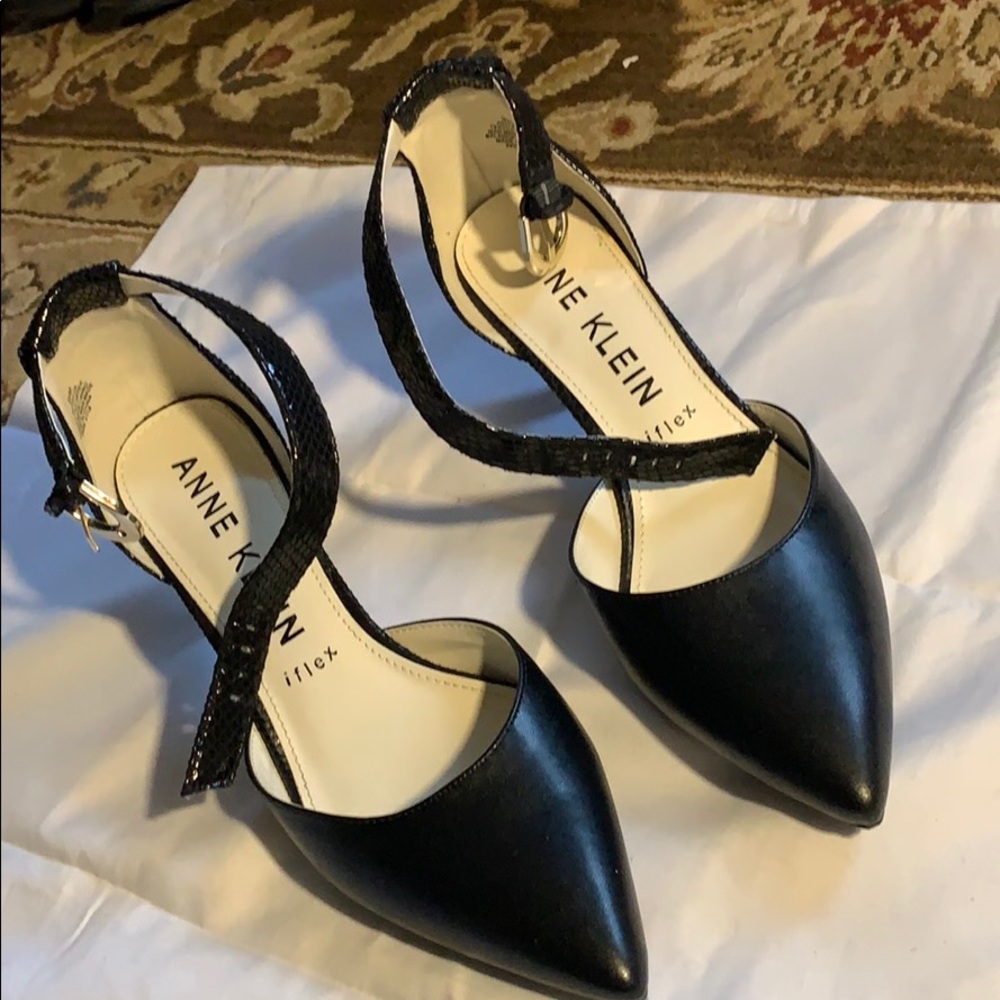 Black 2in Anne Klein heels, worn once